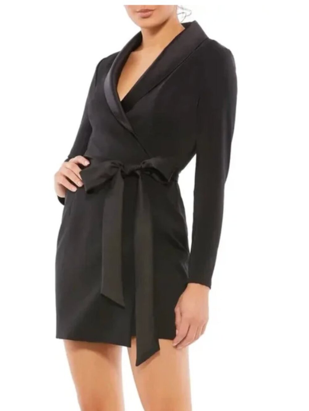 Mac Duggal Ieena Tuxedo Mini Dress